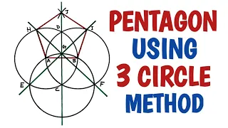 How to draw a Pentagon using Three circle method