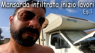 Mansarda infiltrata comincio I lavori