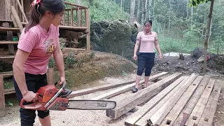 Full Video: 230 Days Building House, Amazing wood saw technique - Building hut, Green Farm life