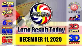 6/45 Lotto Result Today, Friday, December 11, 2020 | Jackpot Prize Reaches up to Php 158,240,862.00