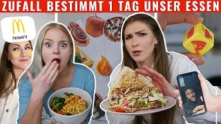 Der ZUFALL bestimmt 1 Tag unser Essen 😱 (mit Glücksrad & Würfel)