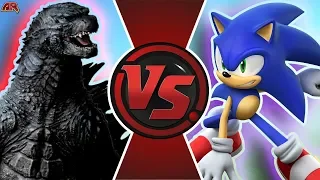 SONIC vs GODZILLA! (Godzilla vs Sonic The Hedgehog Animation) | CARTOON FIGHT CLUB BONUS!