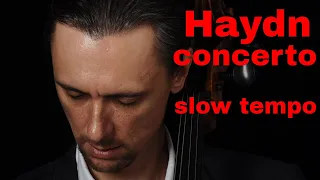 J. Haydn Cello Concerto No.1 C major Mov. 1 Moderato in SLOW TEMPO | Practice with Cello Teacher