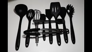 Посылка из Китая. Подарок для жены. Silicone Utensils Set. Кухня набор посуды антипригарным