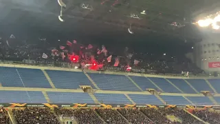 Ultras Frankfurt a San Siro Fumogeni Inter - Eintracht 0-1 14-03-2019