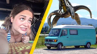 Vivimos en un DESGUACE durante una SEMANA 🥵🚐 Vivir y viajar en furgoneta camper Cap. 13