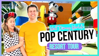 Disney's Pop Century Resort OVERVIEW (Room Tour, Pools, Dining, + Transportation)