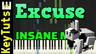 Excuse from Minecraft - Insane Mode [Piano Tutorial] (Synthesia)