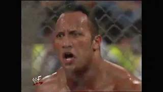 WWF Championship Title Match: The Rock VS Shane McMahon (w/Triple H, Stephanie). Steel Cage Match