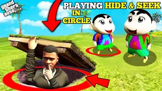 GTA 5 : Shinchan , Pinchan and Franklin Playing HIDE & SEEK in Circle in GTA 5! Waveforce Gamer