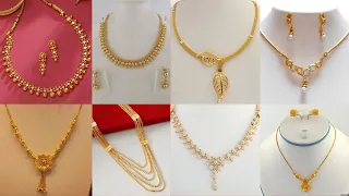 Latest simple & beautiful gold necklace designs//Cute Small Gold Pendant Collections//Gold necklace