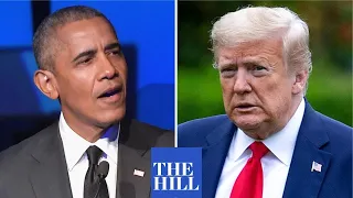 Obama mocks Trump over '60 Minutes' interview with Lesley Stahl