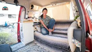 Solo Female Vanlife in Ford Connect Micro Home — Roomy Daytime Setup