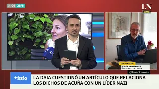 El presidente de la DAIA se refirió al artículo de Página/12 sobre Acuña: "Se forzó de forma feroz"