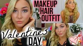 GRWM: Valentines Day Makeup, Hair, and Outfit 2017!