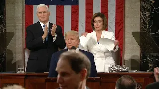 Watch: Nancy Pelosi apparently rips up President Trump's State of the Union speech