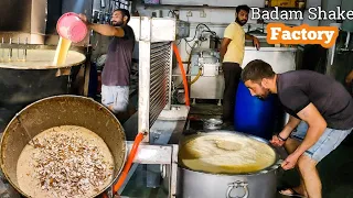 Making badam shake at factory 😱🥵 || badam milk Shake recipe 😋 || bholenath ice cream 😋 || Dahod