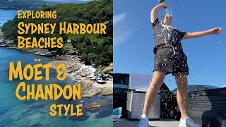 Exploring SYDNEY HARBOUR BEACHES by boat | Moet & Chandon style | Milk Hermitage Manly beach