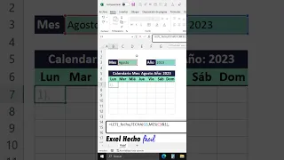 Crea un CALENDARIO Fácilmente con una Fórmula de Excel #Shorts