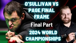 O'Sullivan vs Page Full Match Highlights - World Snooker Championship 2024 - Snooker Top