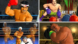 Punch-Out!! Wii HD - All Opponents Taunting Little Mac After Knocking Him Down