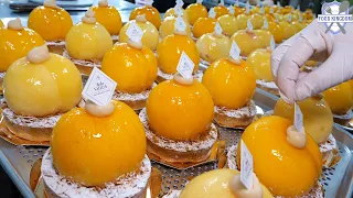 Overwhelming visual! A whole peach dessert that is pleasing to the eyes and mouth / Korean Bakery