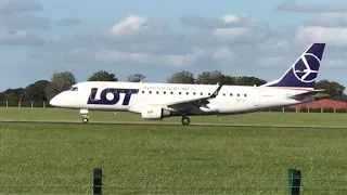 LOT Embraer 175LR Landing at Dublin Airport from Warsaw