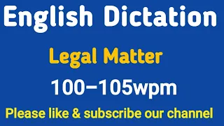 100-105WPM||LEGAL ENGLISH STENO DICTATION||HIGH COURT STENO EXAM