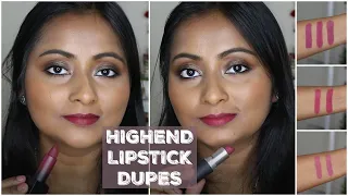 10 Highend Lipstick Dupes Available in India | Swatches on Indian Brown Skin Tone | Lipstick Dupes 2