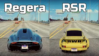 NFS Heat: Koenigsegg Regera vs Porsche 911 Carrera RSR - Drag Race