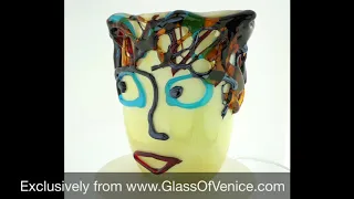 Murano Glass Wide Picasso Head Vase