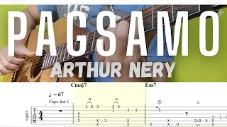 PAGSAMO - ARTHUR NERY FINGERSTYLE GUITAR COVER TUTORIAL (TAB + CHORDS)