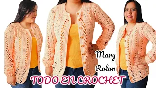 💖CARDIGAN CHALECO A CROCHET PARA MUJER TODAS LAS TALLAS Todo en crochet parte #1 Mary Rolon