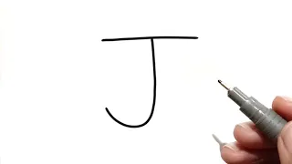 How to draw an Umbrella | Drawing from letter J