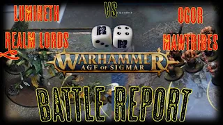 Lumineth Realm Lords vs Ogor Mawtribes Warhammer Age of Sigmar Gameplay