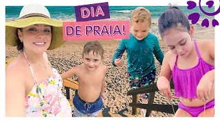 FUI PARA PRAIA NA CHUVA, SOZINHA GRÁVIDA COM TRÊS FILHOS - PRAIA DE ORLANDO - FLÁVIA CALINA