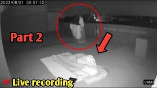 The real Ghost enters the body man sleeping on the terrace CCTV Footage @RkRHistory