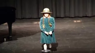 Lila-Grace age 7,  singing Anne of Green Gables, Ice Cream at the Truro Music Festival