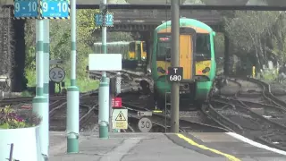 Southern Electrostar 377-120 departing Hove Station, 30th April 2016