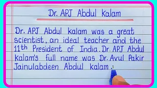 APJ Abdul Kalam Essay in English/Essay on Abdul Kalam in English Writing