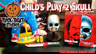 Child's Play 2 Good Guy Chucky Doll Replica Skull Horror Movie Prop from Trick Or Treat Studios 4K