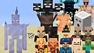 Great Minecraft Battle:ice golem vs all mobs #minecraft #viral