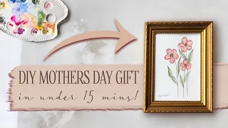 Learn to Paint with Watercolour and Ink! DIY Mother's Day Gift in Under 15 MINS!