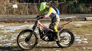 7 year old's first ride on a Beta Evo 300 4T