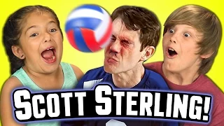 Kids React to SCOTT STERLING!!! (Best Volleyball Blocks Ever)