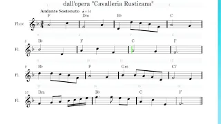 Intermezzo da Cavalleria Rusticana - Spartito Animato - Flauto Dolce Scuole Medie, Tastiera