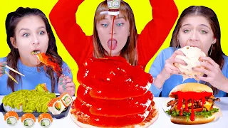 ASMR BIG, MEDIUM or SMALL SAUCE CHALLENGE! | MUKBANG BY LILIBU