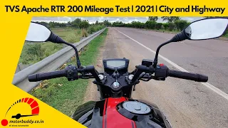 TVS Apache rtr 200 Mileage Test | 2021 | City and Highway