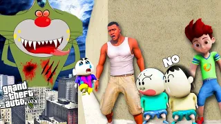 GTA5: Evil Jack,Oggy, Kicko,Nobita,Shinchan & Bochan Play Jump on the Boat Ramp Challenge In Gta5