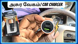 அசுர வேகம்⁉️Duracell 65W Fast Car Charger 🔌 Unboxing and Review Tamil